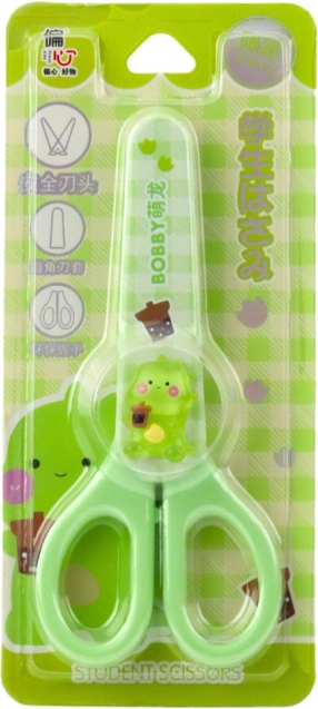 Forbici per bambini verdi con protezione 14 cm