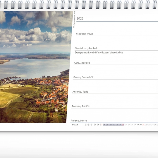 Calendario da tavolo Paesaggio ceco 2026