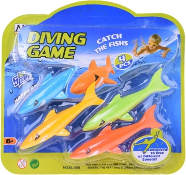 Set di 4 squali colorati per l'insegnamento delle immersioni per bambini