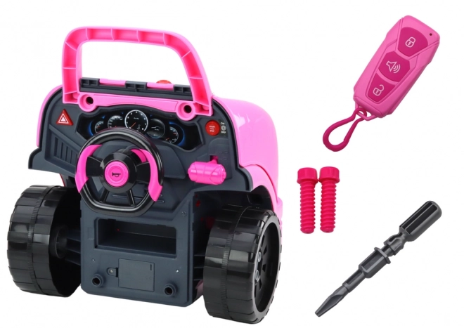 Auto Officina Smontabile Rosa per Bambini