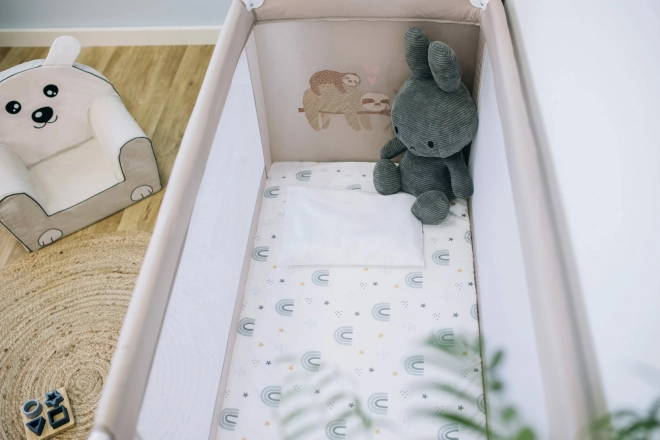 Lettino da Viaggio Love Baby Sloth Beige