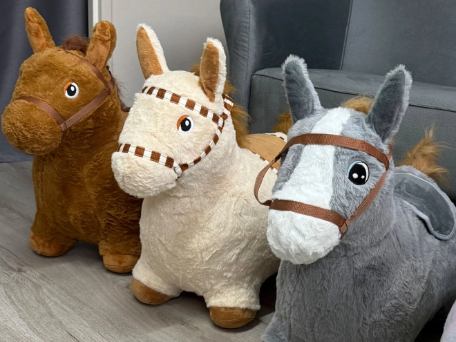 Cavallino rimbalzante in peluche per bambini – Marrone