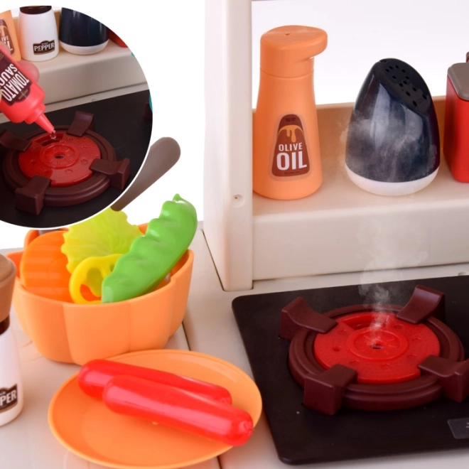 Vapore ed effetti luminosi come in una vera cucina