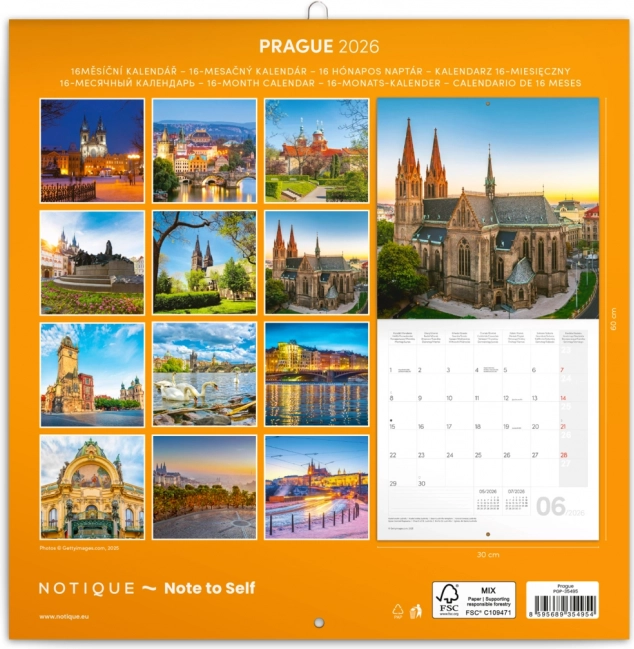 Calendario con note Praga 2026