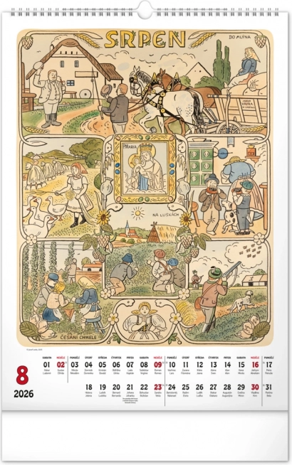 Calendario da parete Josef Lada 2026