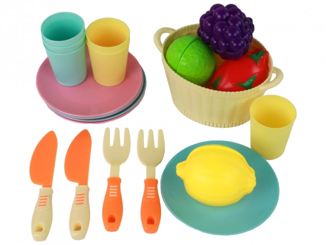 Set da cucina per bambini con frutta e verdura da tagliare