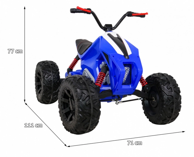 Batteria quad Lucky Seven Blu + Ruote in EVA + Avvio lento + LED + MP3 USB