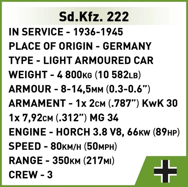 Set di costruzione Sd.Kfz. 222
