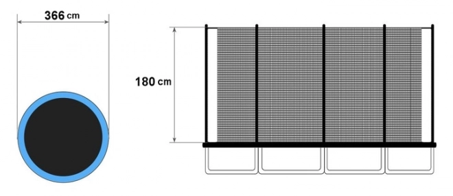 Rete per trampolino interno 366cm 12ft/8