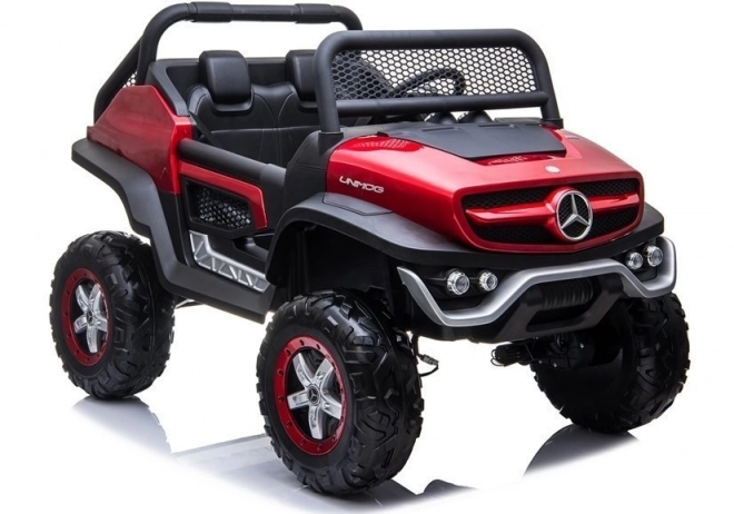 Auto a batteria Mercedes Unimog rosso 4x4