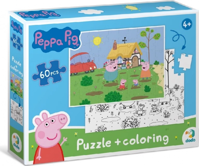 Puzzle double face Peppa Pig in campagna