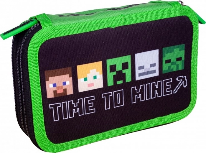 Astuccio scolastico Minecraft Alex e Steve a tre piani