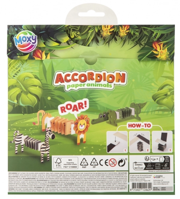 Animali di carta fisarmonica pieghevole domestici/giungla
