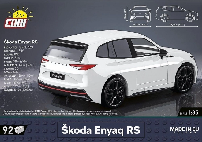 Modello auto Skoda Enyaq RS in mattoncini