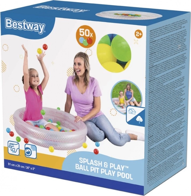 Piscina gonfiabile rosa per bambini con palline BESTWAY