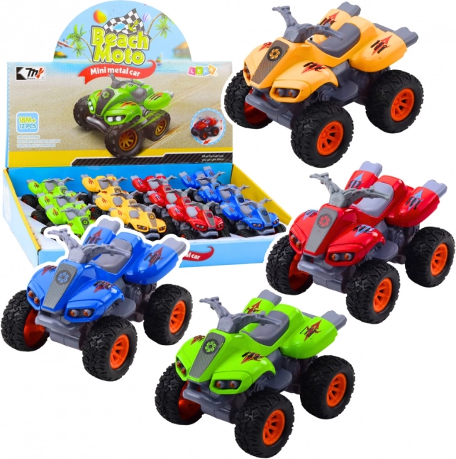 Quad a motore, ruote in gomma e carrozzeria metallica