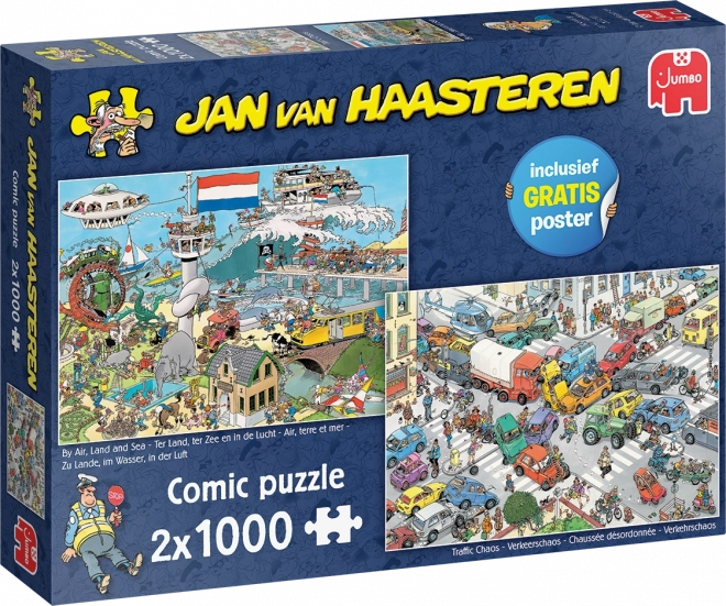 Puzzle Dopravní Chaos e Divertimento Marino 2x1000 Pezzi