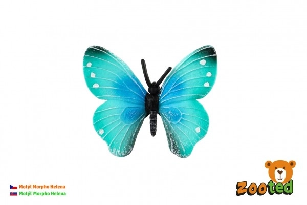 Motivo tropicale Morpho Helena di plastica 7cm in sacchetto