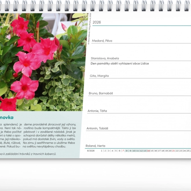 Calendario da tavolo per giardinieri per l'anno 2026