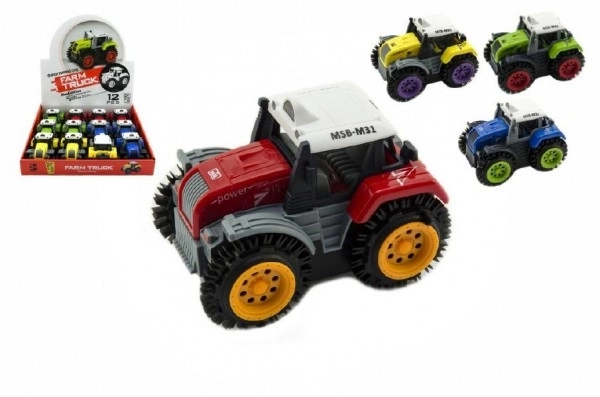 Trattore ribaltabile plastica 10cm colori assortiti a batteria