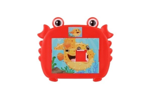 Puzzle scorrevole con animali in plastica