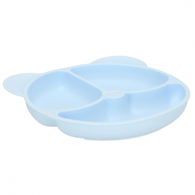 Set di stoviglie in silicone per bambini con orsetto azzurro