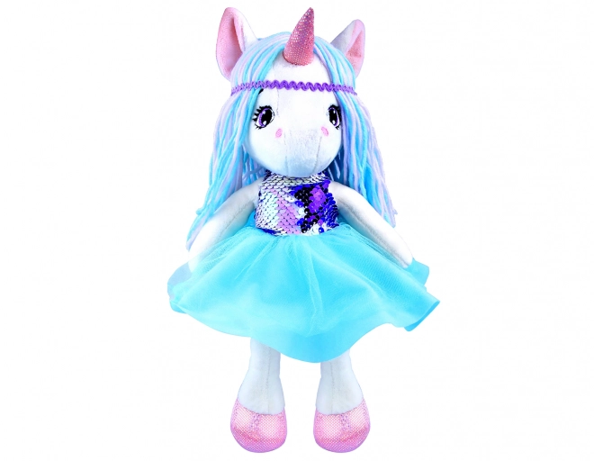 Bambola unicorno blu 35 cm