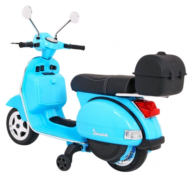 Scoter elettrico per bambini Vespa con ruote ausiliarie e audio