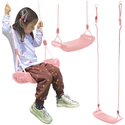 Altalena per bambini su corda rosa
