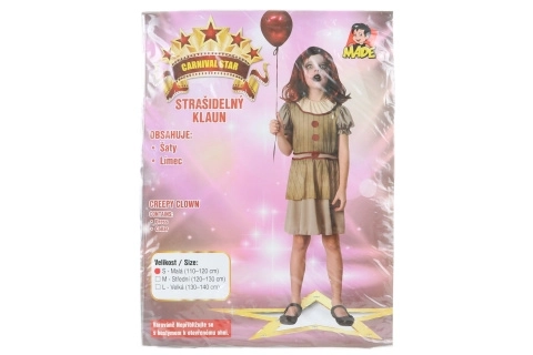 Costume da carnevale-clown spaventoso 110-120 cm