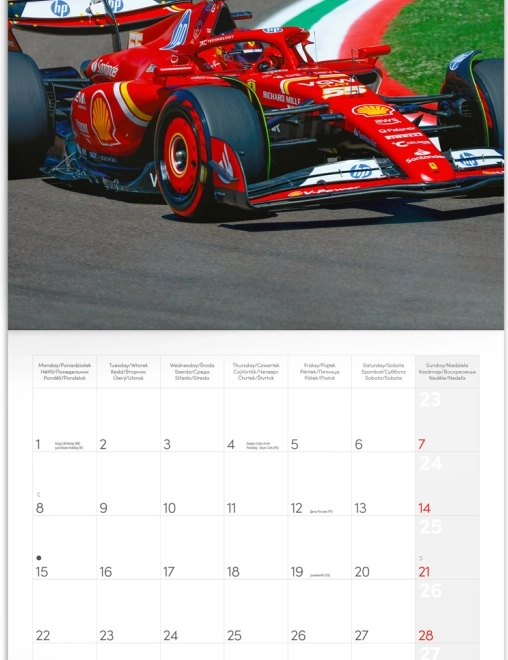 Calendario per appunti Formula 1 – Jiří Křenek 2026