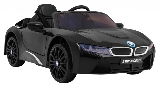 BMW I8 Lift Auto a batteria Nero + telecomando + avvio lento + cinture di sicurezza a 3 punti + MP3 USB + LED