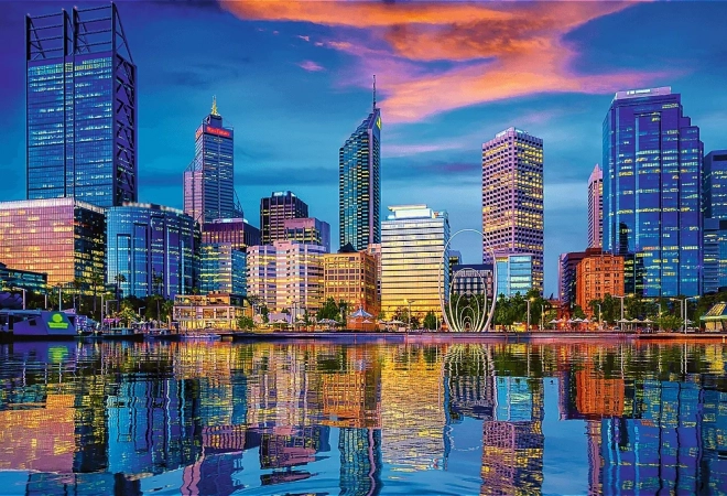 Puzzle Città Riflessa Perth Australia 1500 Pezzi