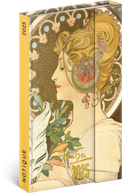 Agenda settimanale magnetica Alfons Mucha 2025