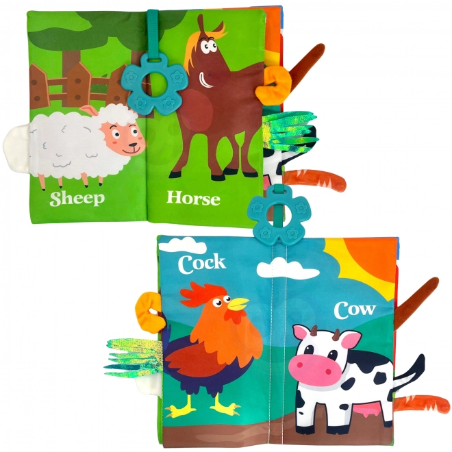 Libro Sensoriale Animali con Code per Neonati Woopie