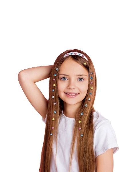 Set creativo con pietre brillanti per capelli