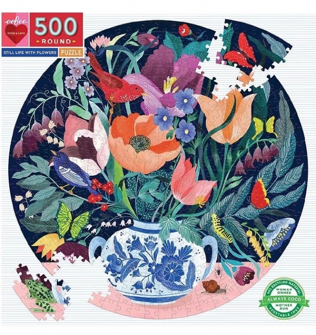 Puzzle rotondo con fiori 500 pezzi