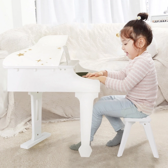 Pianoforte grande per bambini con sgabello e libro di apprendimento Classic World