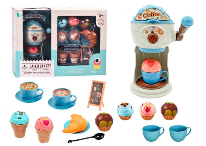 Set Dolcezze Caffetteria Macchina Gelato Blu