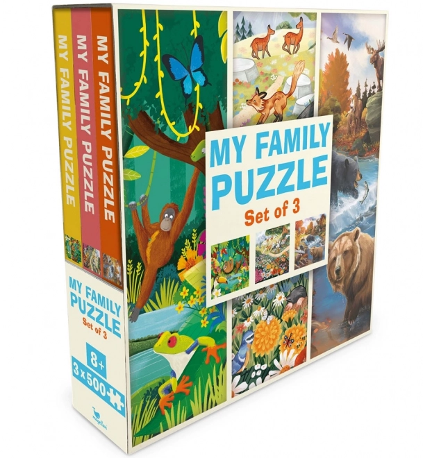 Puzzle Magellan Set 3 in 1 Giungla, Fiori e Fauna del Nord