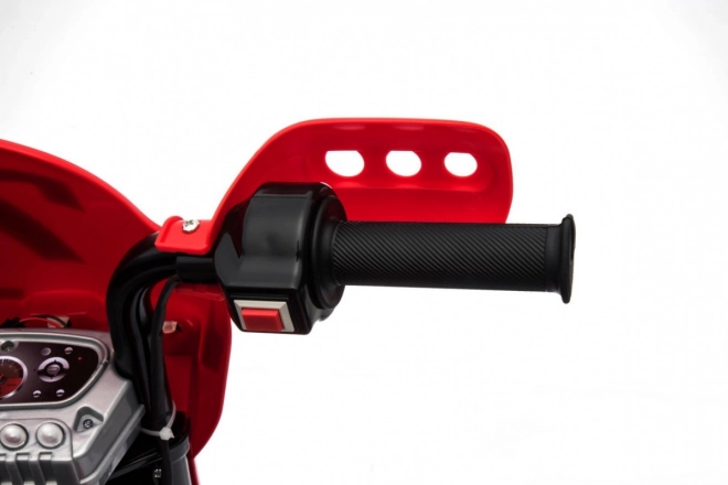 Motocicletta Cross per bambini a batteria con ruote ausiliarie e suoni LED - Rosso