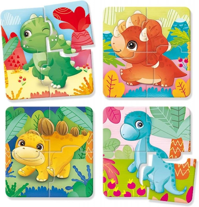 Puzzle di dinosauri colorati