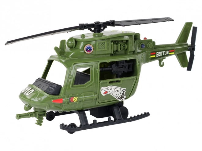 Set Giocattolo Militare con Elicottero e Veicolo da Combattimento