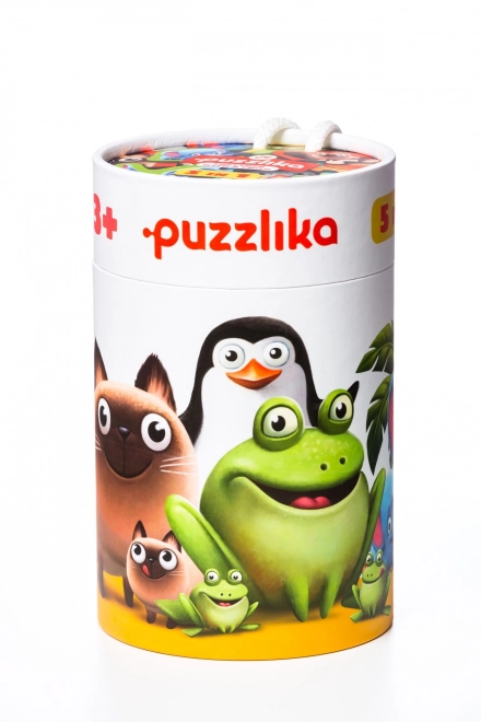 Animali con cuccioli Puzzle 5 in 1