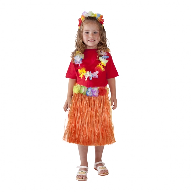 Gonna Hawaiana per Bambine Arancione 45 cm