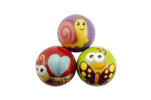 Pallina di schiuma con animaletto 10cm colori assortiti set da 12