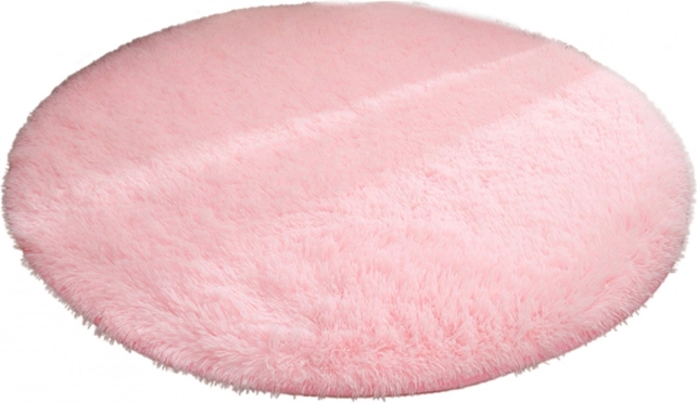 Tappeto rotondo morbido antiscivolo in peluche rosa chiaro 122 cm