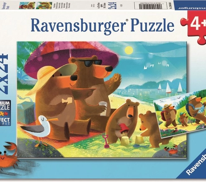 Ravensburger Puzzle Famiglia di Orsi in Escursione 2 x 24 Pezzi