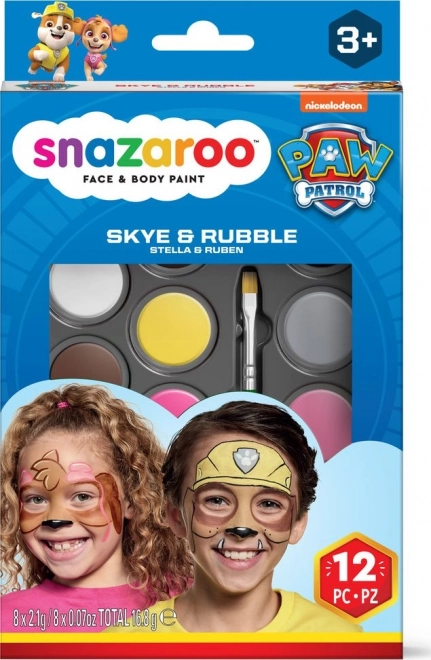 Set di colori per il viso Paw Patrol di Snazaroo: Skye e Rubble