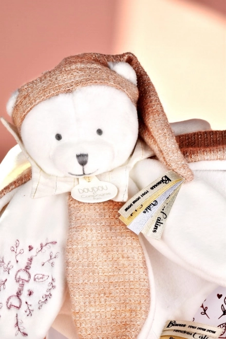 Set regalo Orsetto di peluche con cappello 25 cm rosa